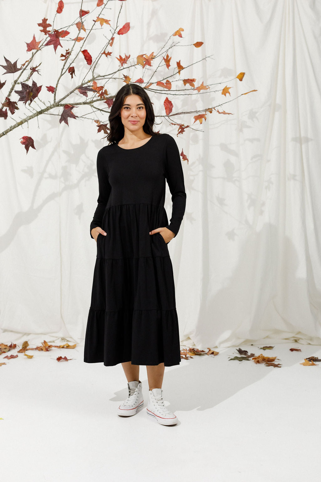 Long Sleeve Kendall Dress Black  Mint Boutique LTD - All Rights Reserved