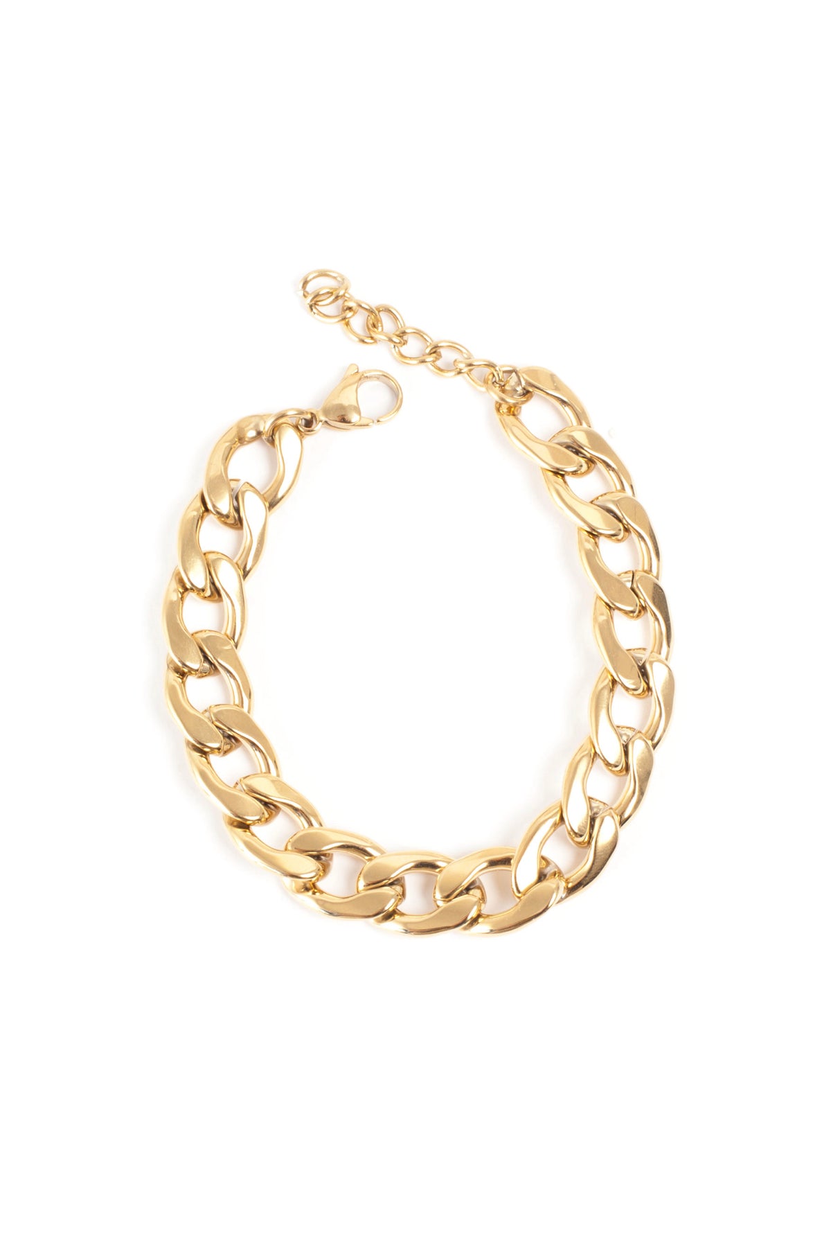 Pure Steel Curb Chain Bracelet Gold