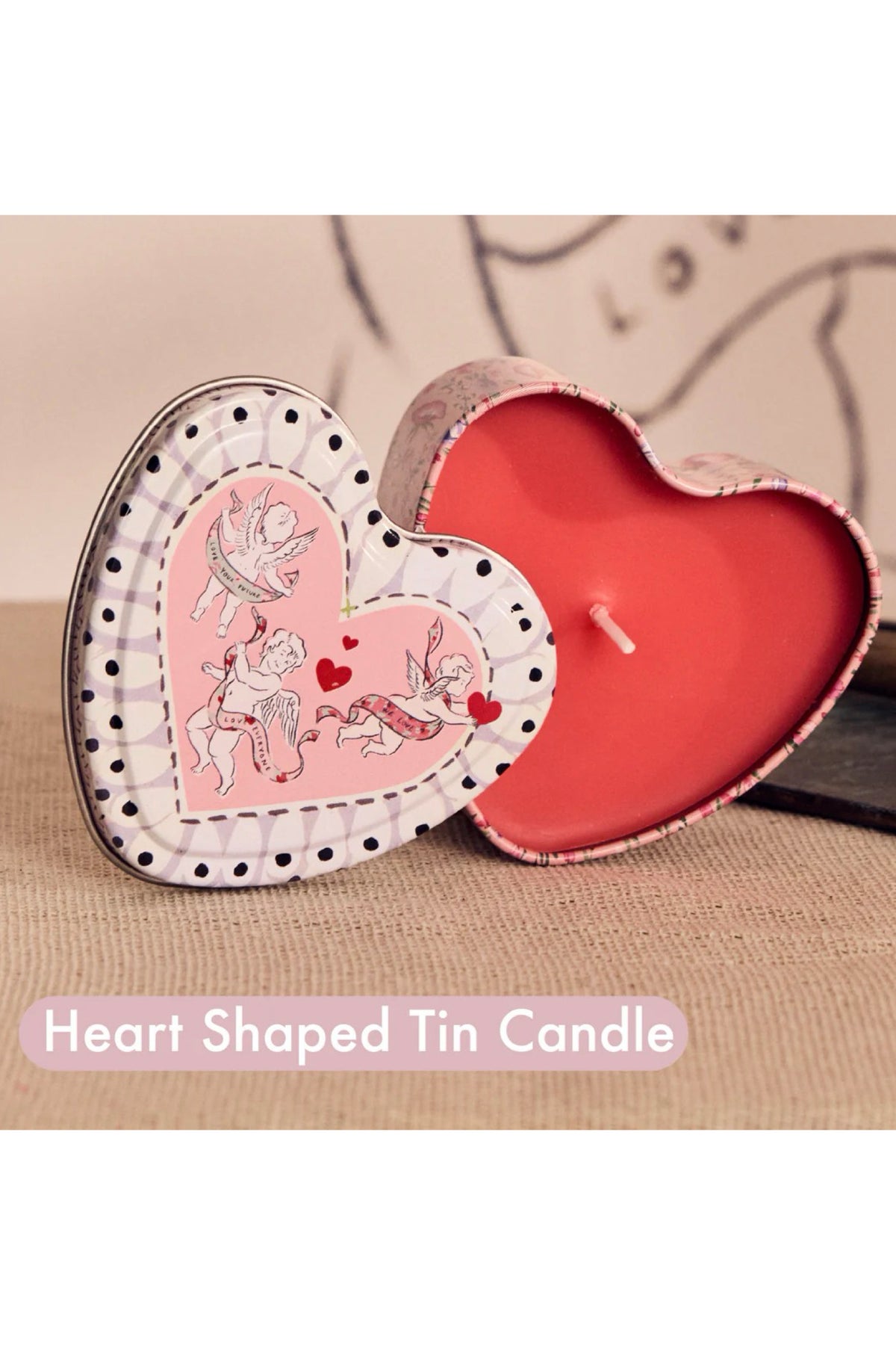 Wild Flowers Heart Shaped Tin Candle