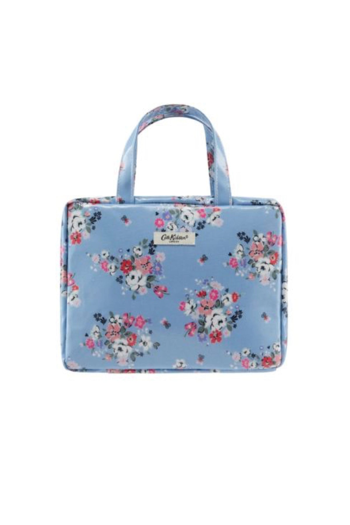 Two Part Wash Bag Pale Blue Flowers