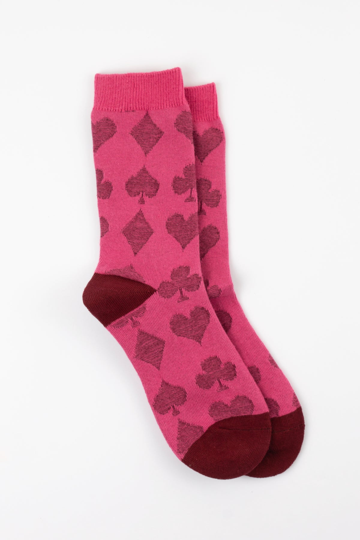 Hot Pink Deck Of Cards Socks