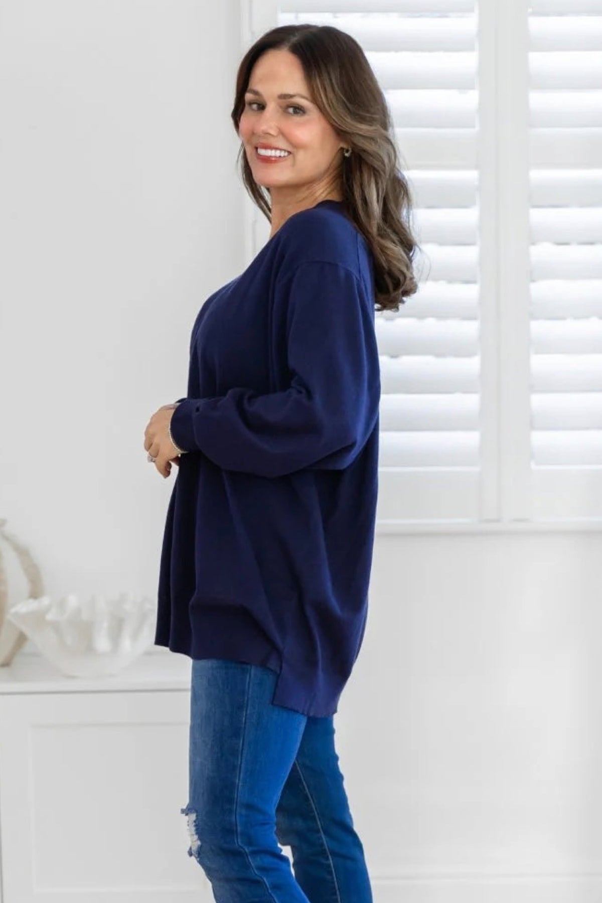 Angel V-Neck Knit Navy