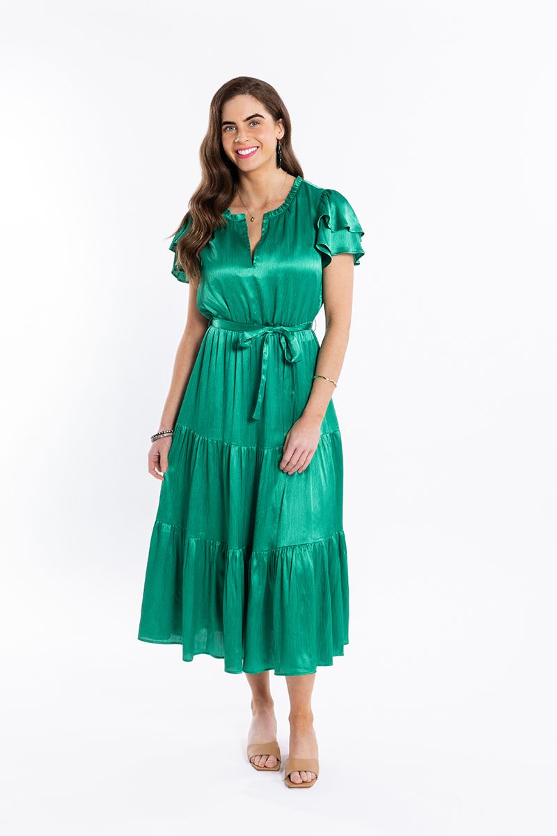 green emerald velvet dress Ginette Maxi Dress Forest Green