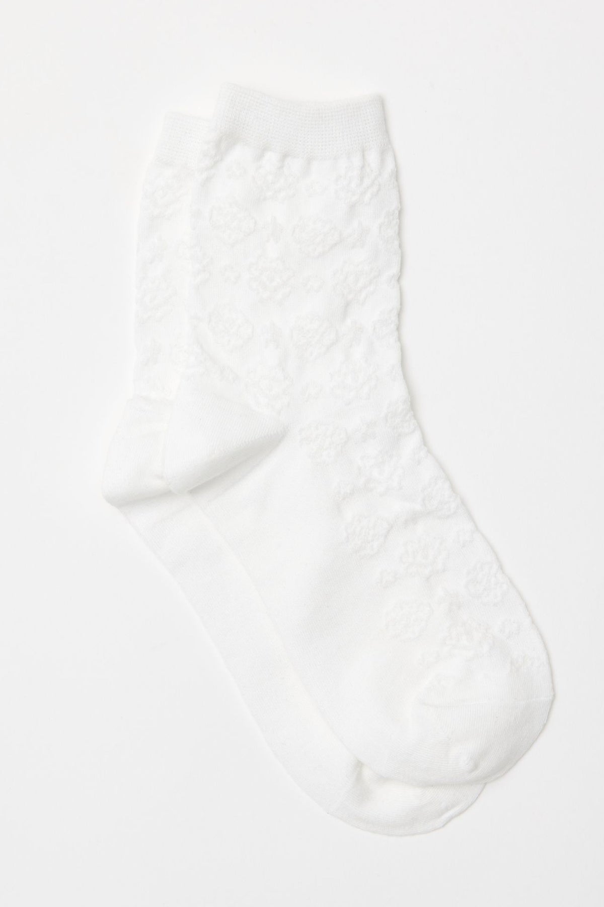 White Textured Socks