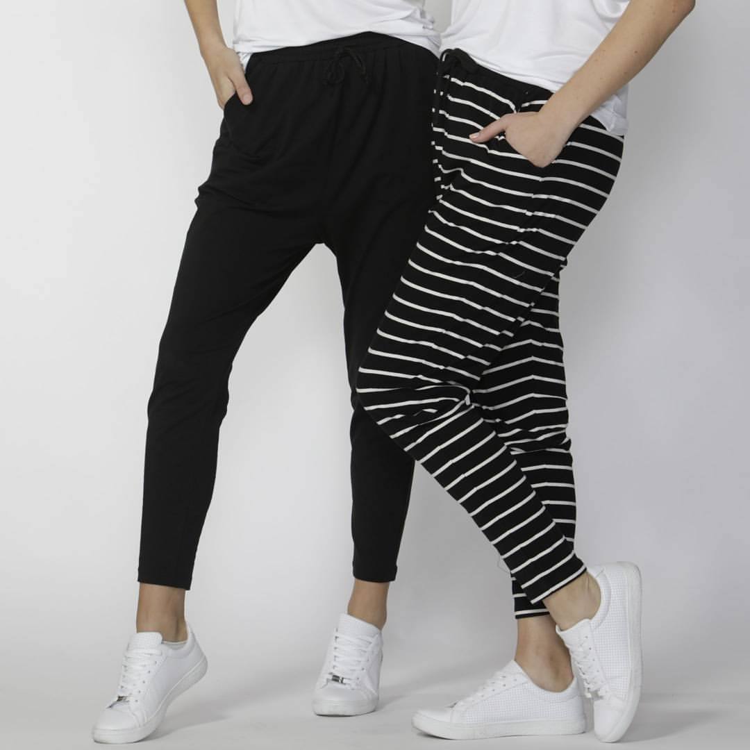 Jade Pants Black/White Stripe