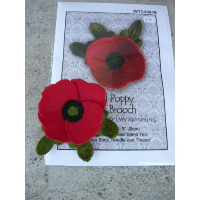 Red Poppy Felt Brooch