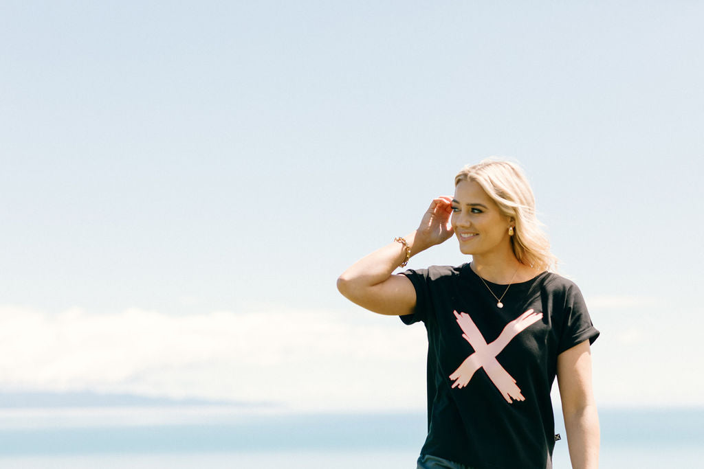 Jackie Tee Black with Blossom Berry X- PREORDER DELIVERY END AUGUST