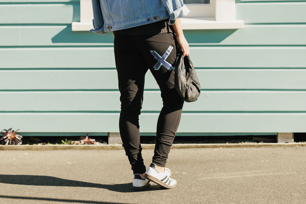 Apartment Pants Black With Marine Blue Shadow X - PREORDER DELIVERY EARLY FEB