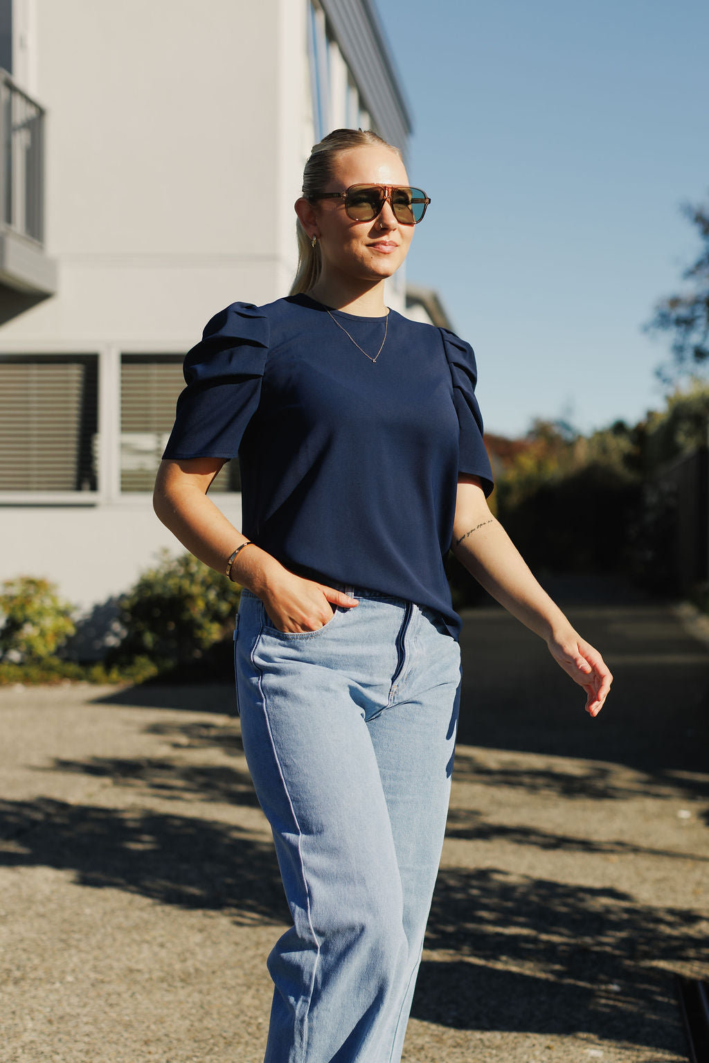 Thea Top Navy - PREORDER DELIVERY EARLY FEB