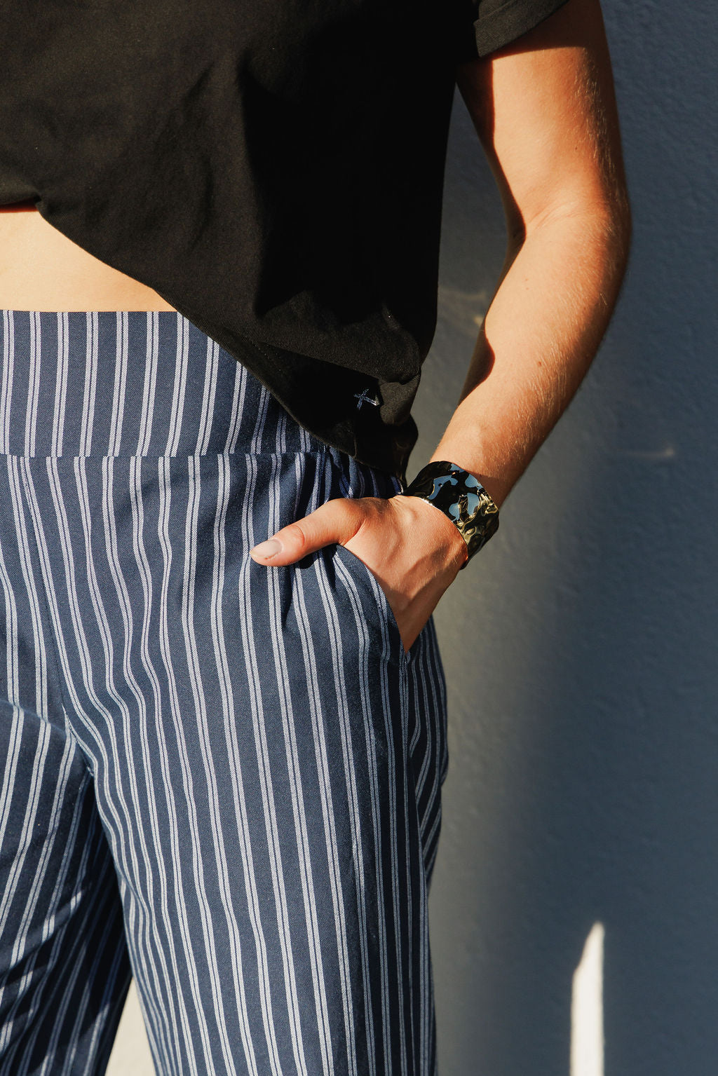 Sawyer Pants Navy Stripes - PREORDER DELIVERY EARLY FEB