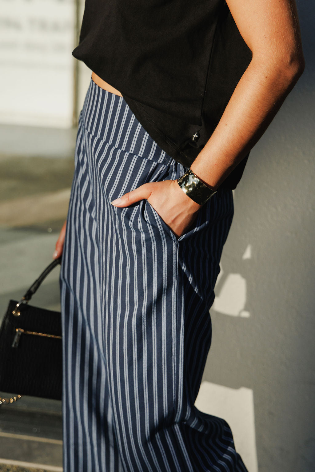 Sawyer Pants Navy Stripes - PREORDER DELIVERY EARLY FEB