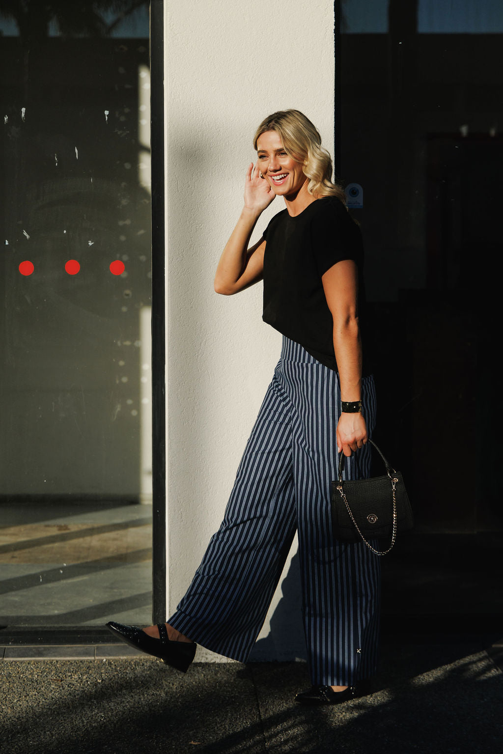 Sawyer Pants Navy Stripes - PREORDER DELIVERY EARLY FEB