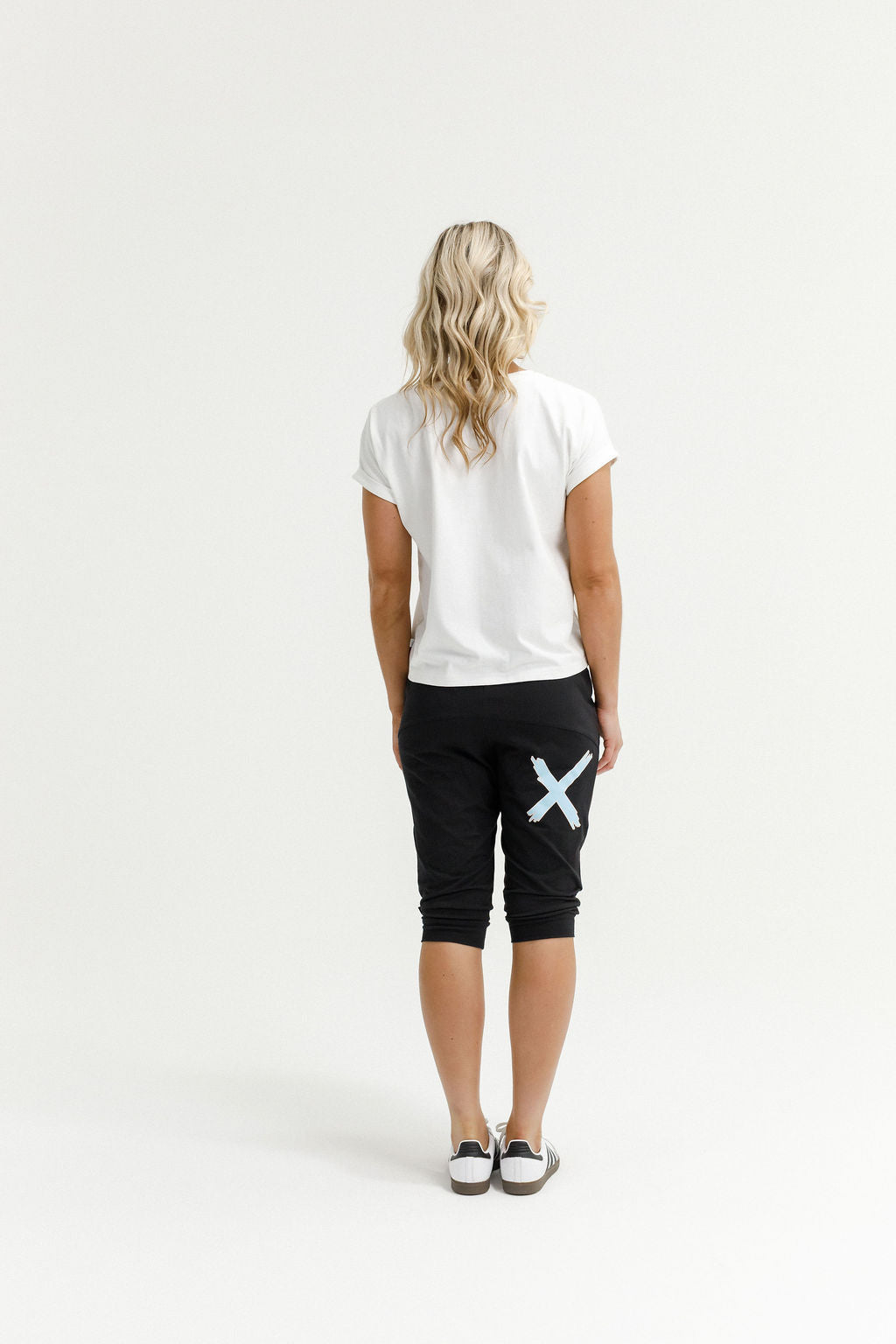 3/4 Apartment Pants Black With Sapphire Ivory X - PREORDER DELIVERY EARLY FEB