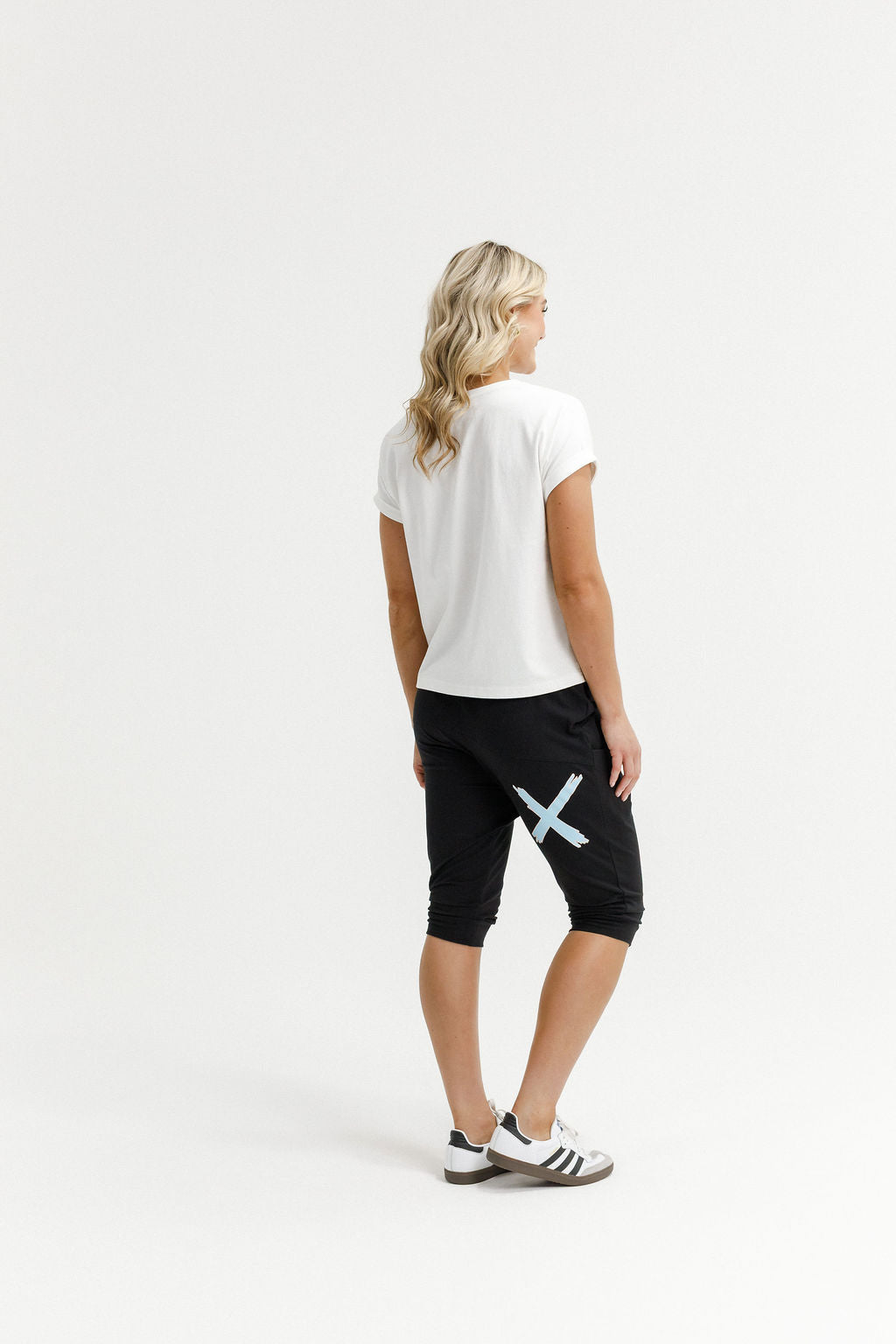 3/4 Apartment Pants Black With Sapphire Ivory X - PREORDER DELIVERY EARLY FEB