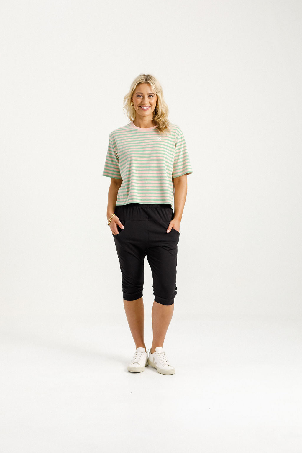 3/4 Apartment Pants Black With Candy Apple X - PREORDER DELIVERY EARLY OCT
