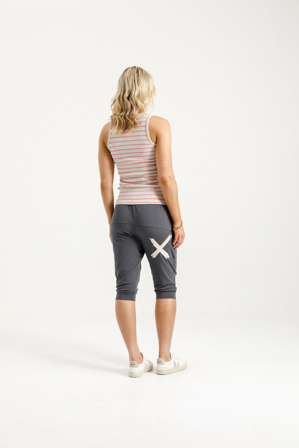 3/4 Apartment Pants Graphite With Ivory X