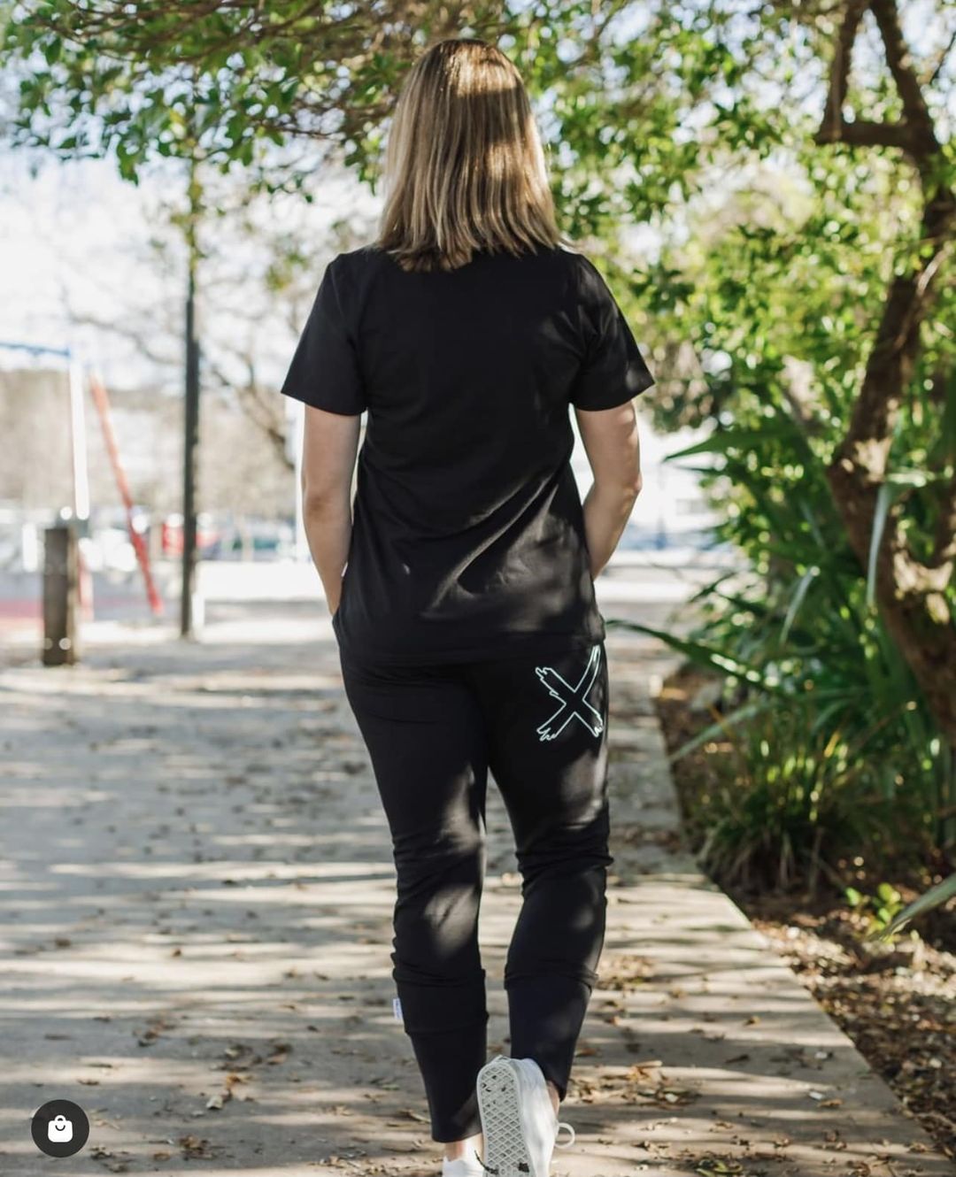 Apartment Pants Winter Weight Black With White X Outline