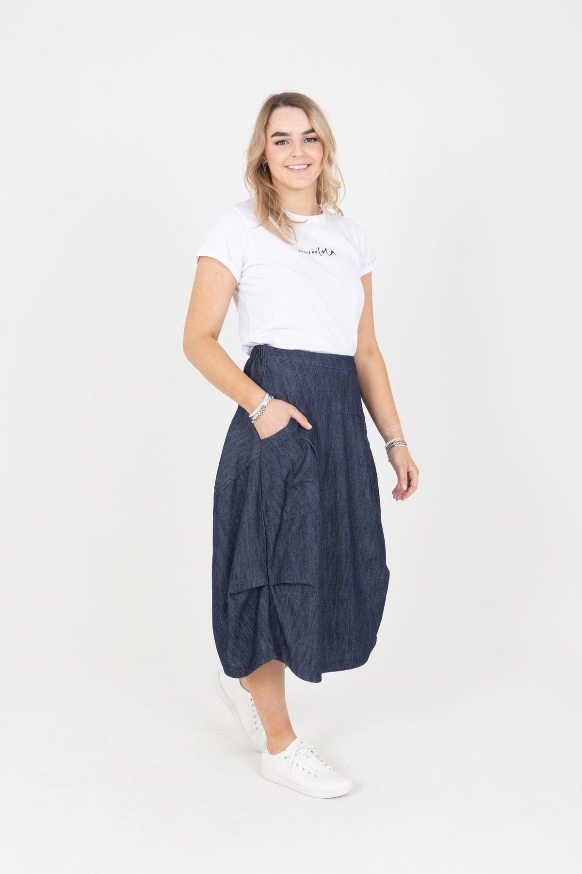 Milwaukee Classic Skirt Dark Wash In Denim - PREORDER DELIVERY END MARCH