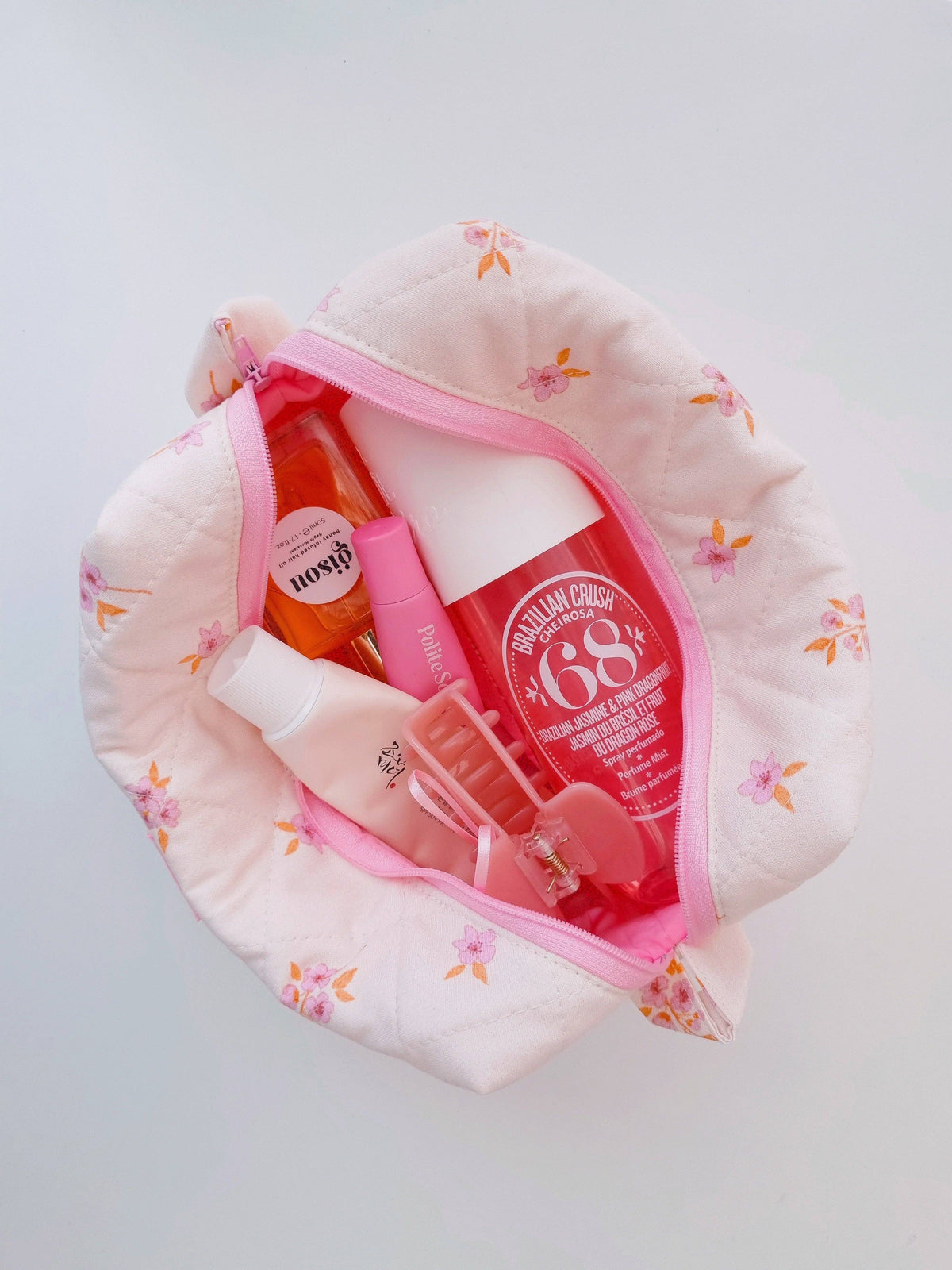 Quilted Makeup Bag Cherry Blossom