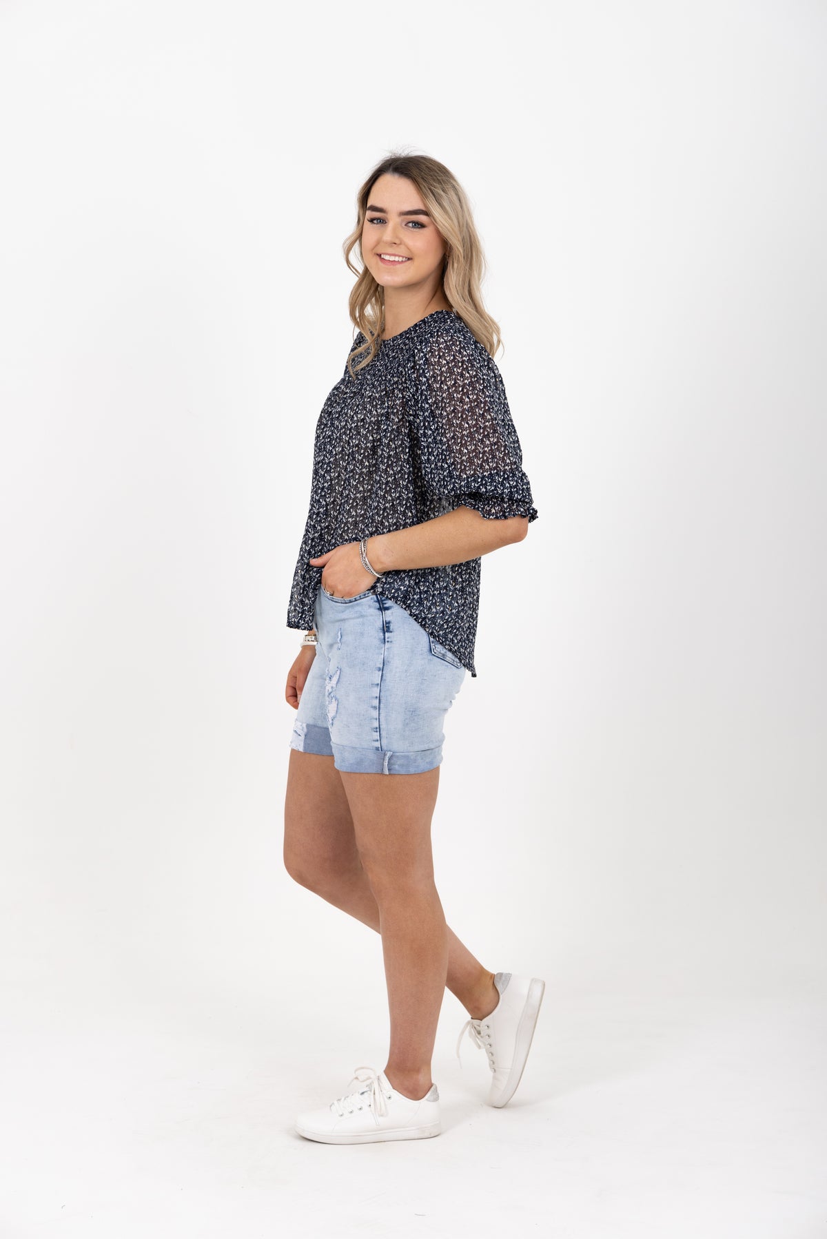 Embrace Me Top Navy Lurex -  EXCLUSIVE TO MINT