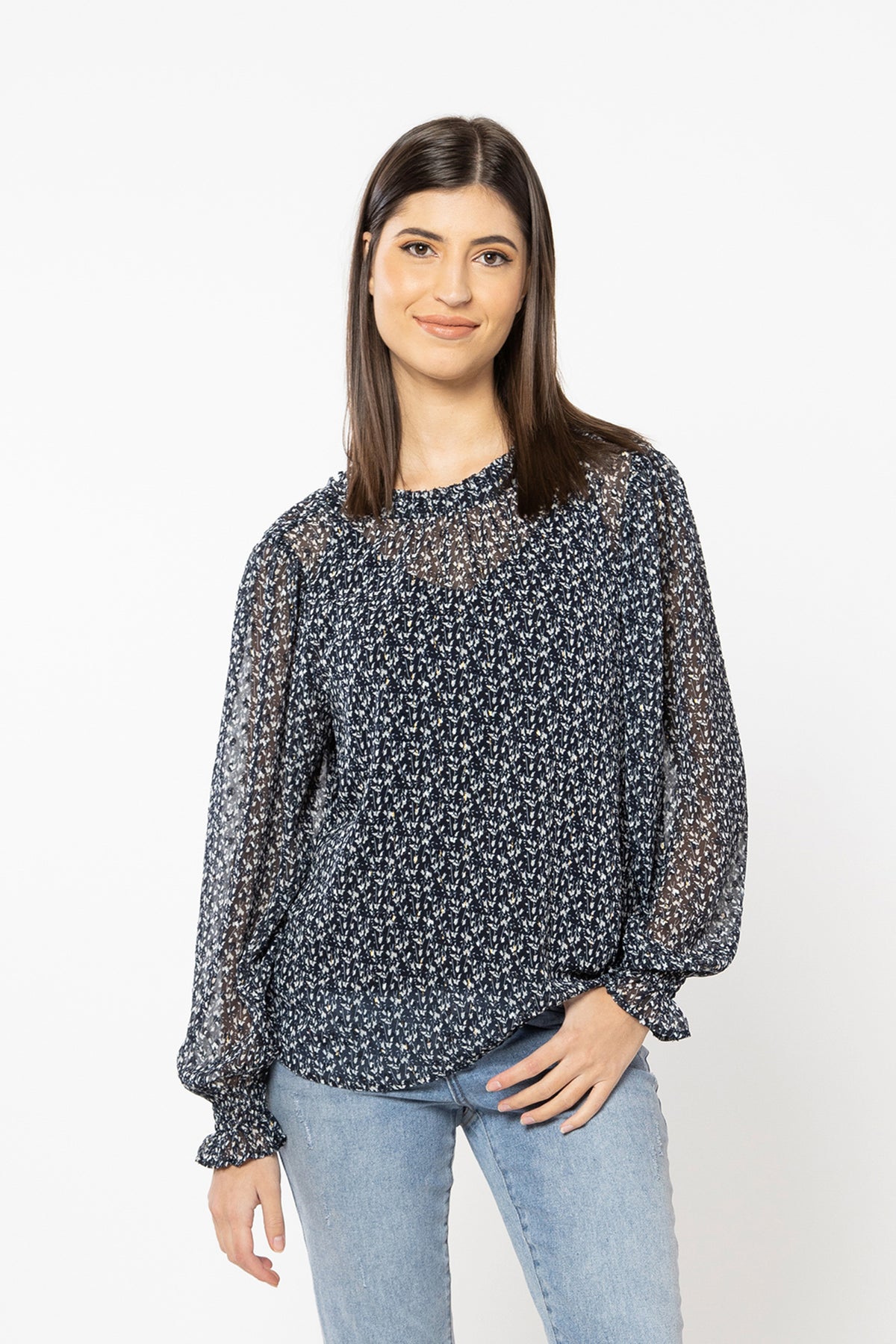 Alia Top Navy Lurex