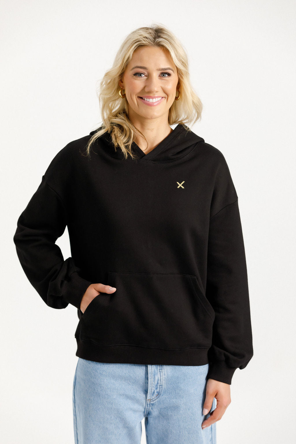 Alpine Elliot Hoodie Black with Gold X- PREORDER DELIVERY EARLY JUNE