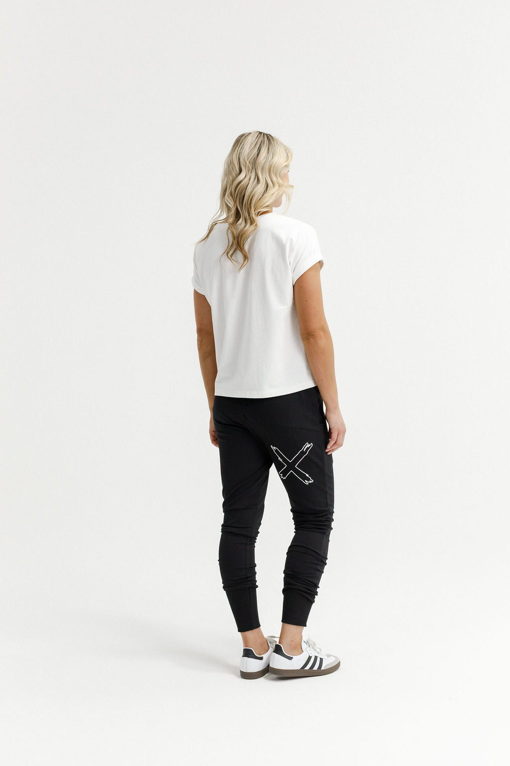 Apartment Pants Winter Weight Black With White X Outline