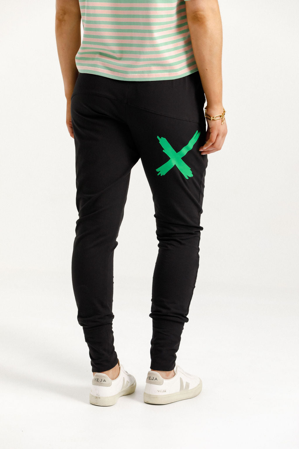 Apartment Pants Black With Kelly Green X - PREORDER DELIVERY EARLY OCT