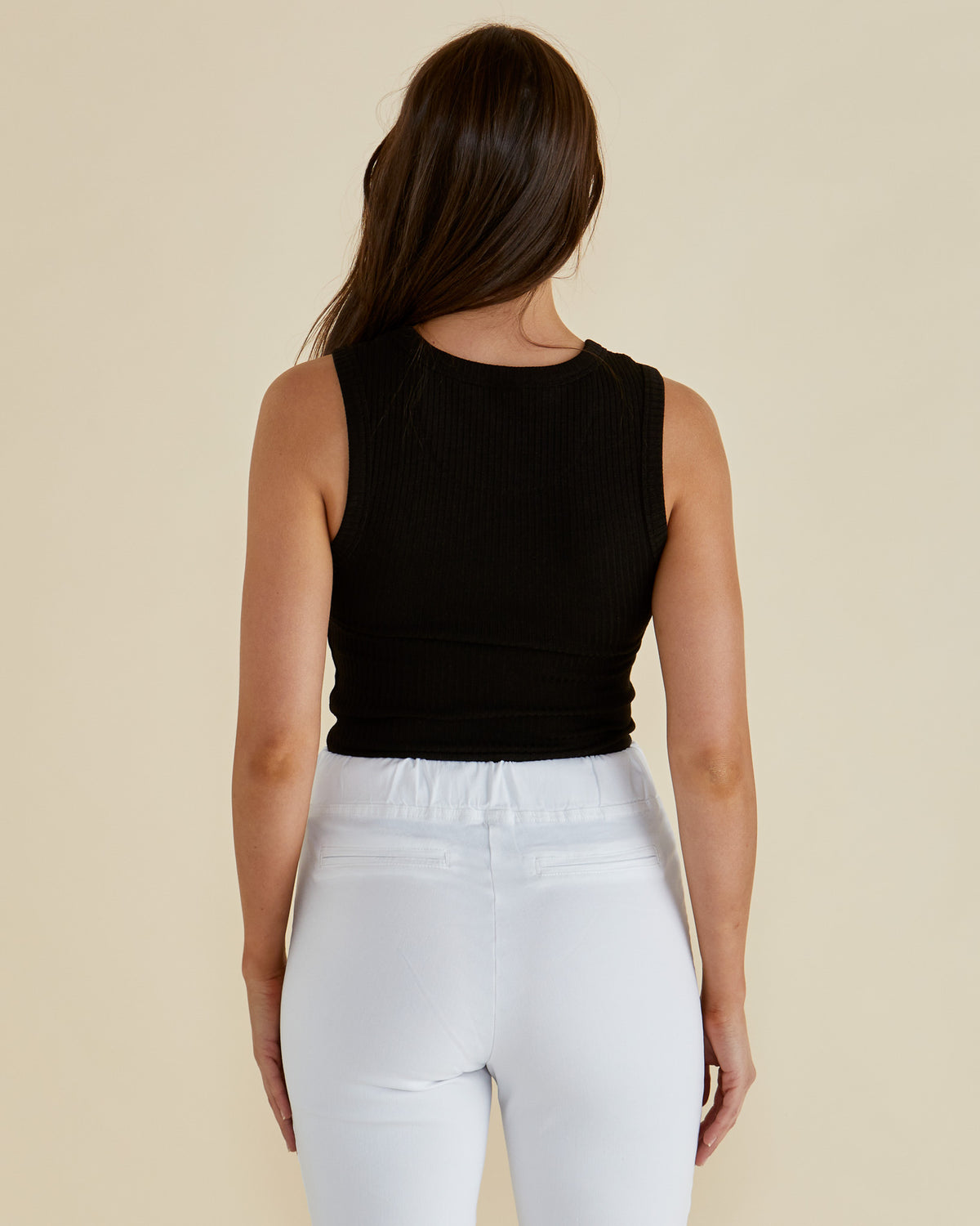 Francis Rib Tank Black