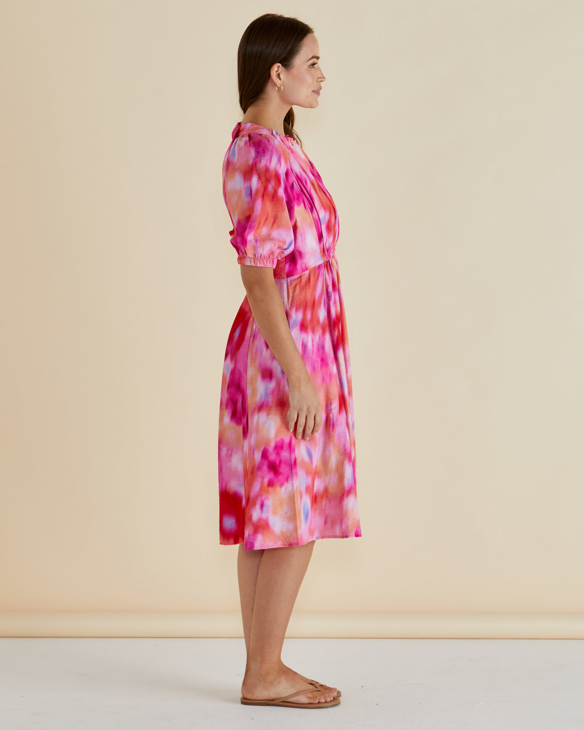 Emery Dress Floral Abstract Print  Pink