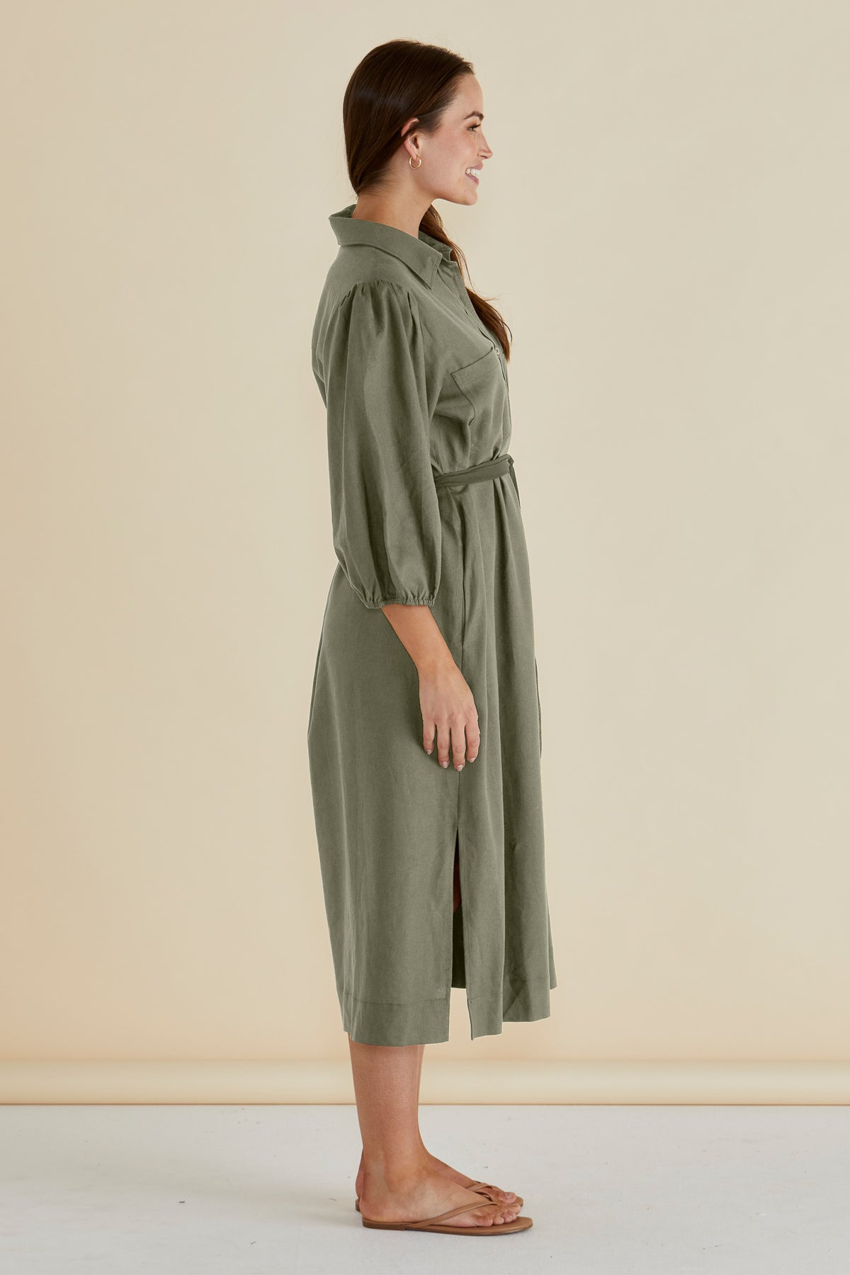 Angelina Dress Olive Green