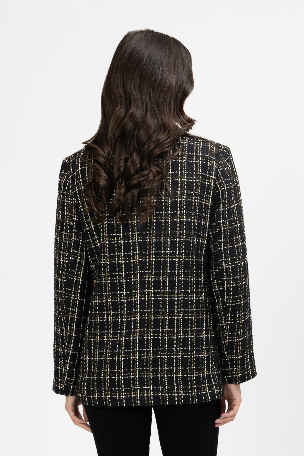 Dylan Blazer Black Gold Lurex Check