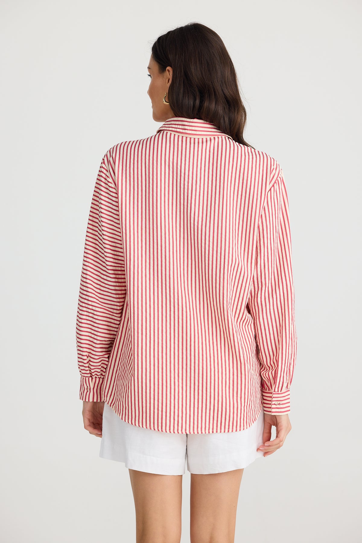 Audrey Shirt White With Red Stripe