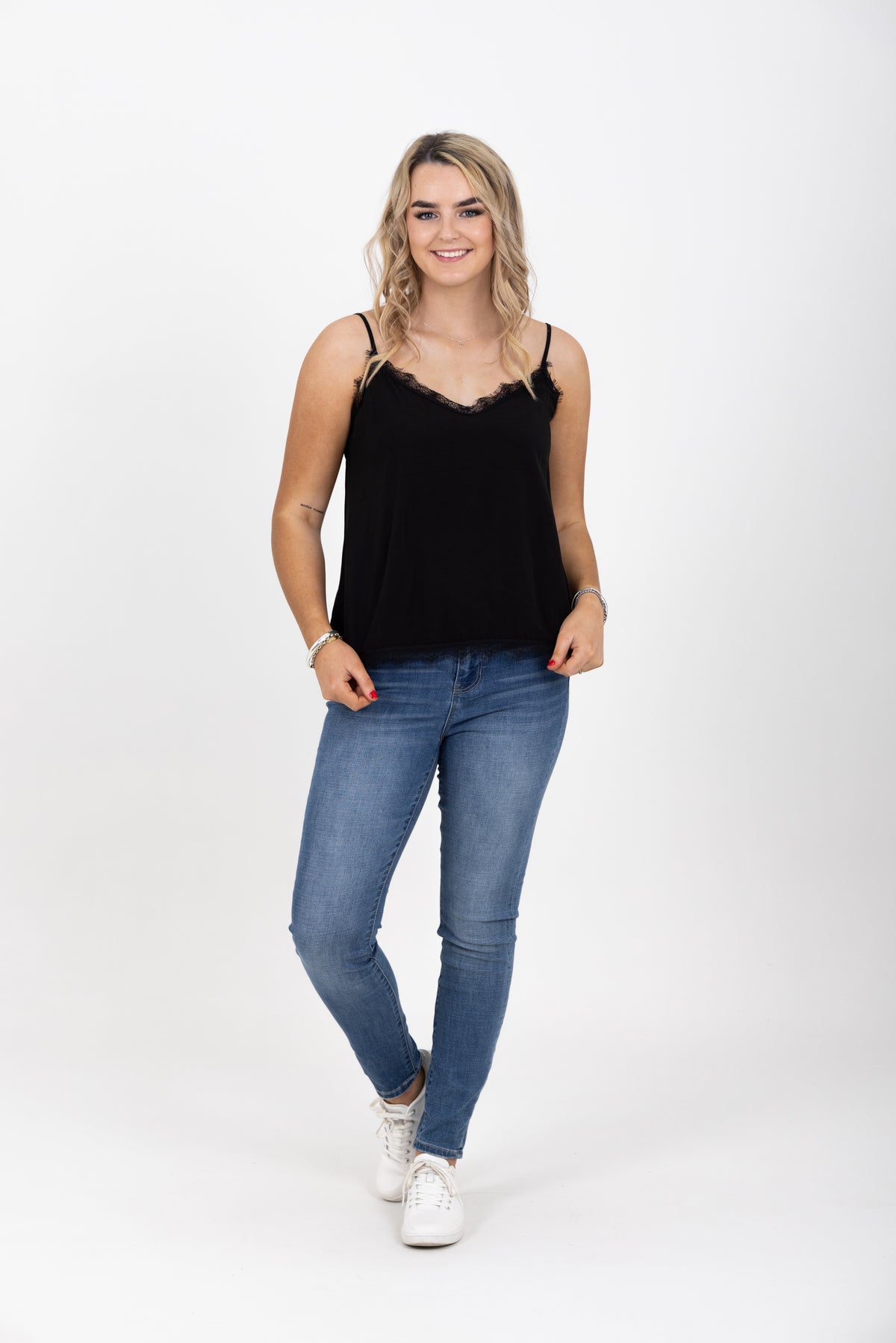 Cami With Lace Trim Black