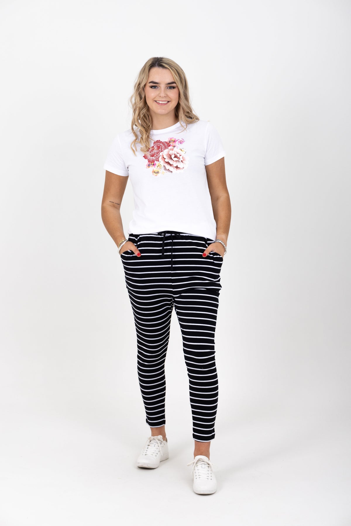 Jade Pants Black/White Stripe