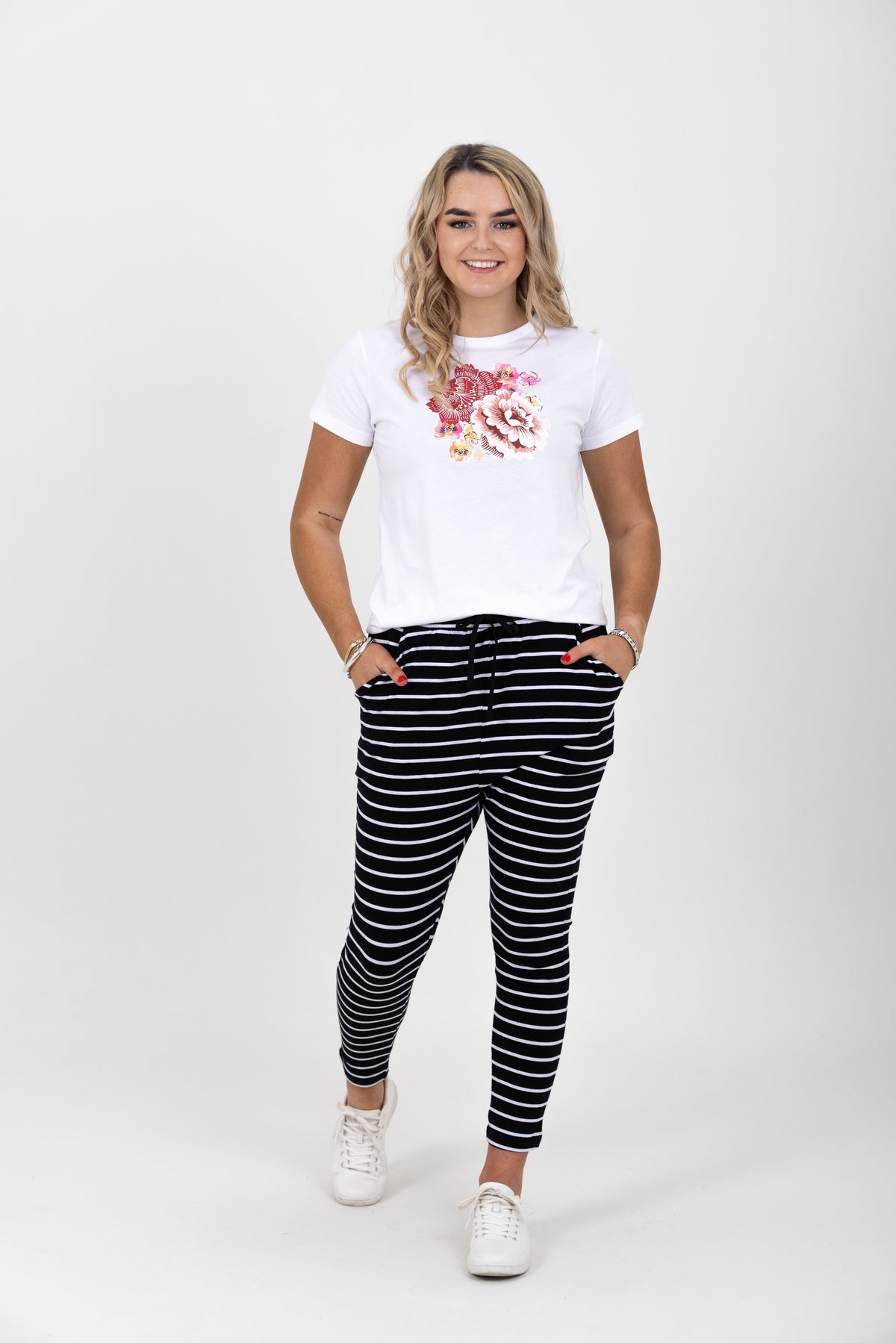 Jade Pants Black/White Stripe