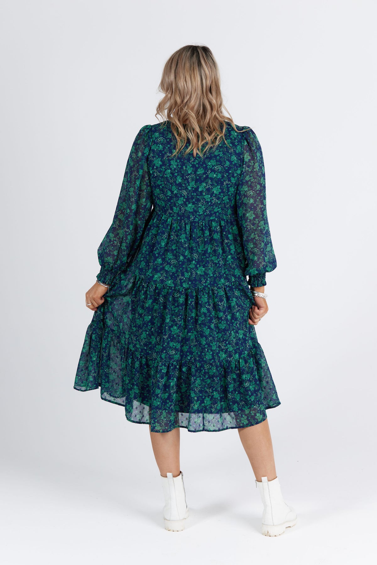Complete Midi Dress Midnight Emerald Print - EXCLUSIVE TO MINT
