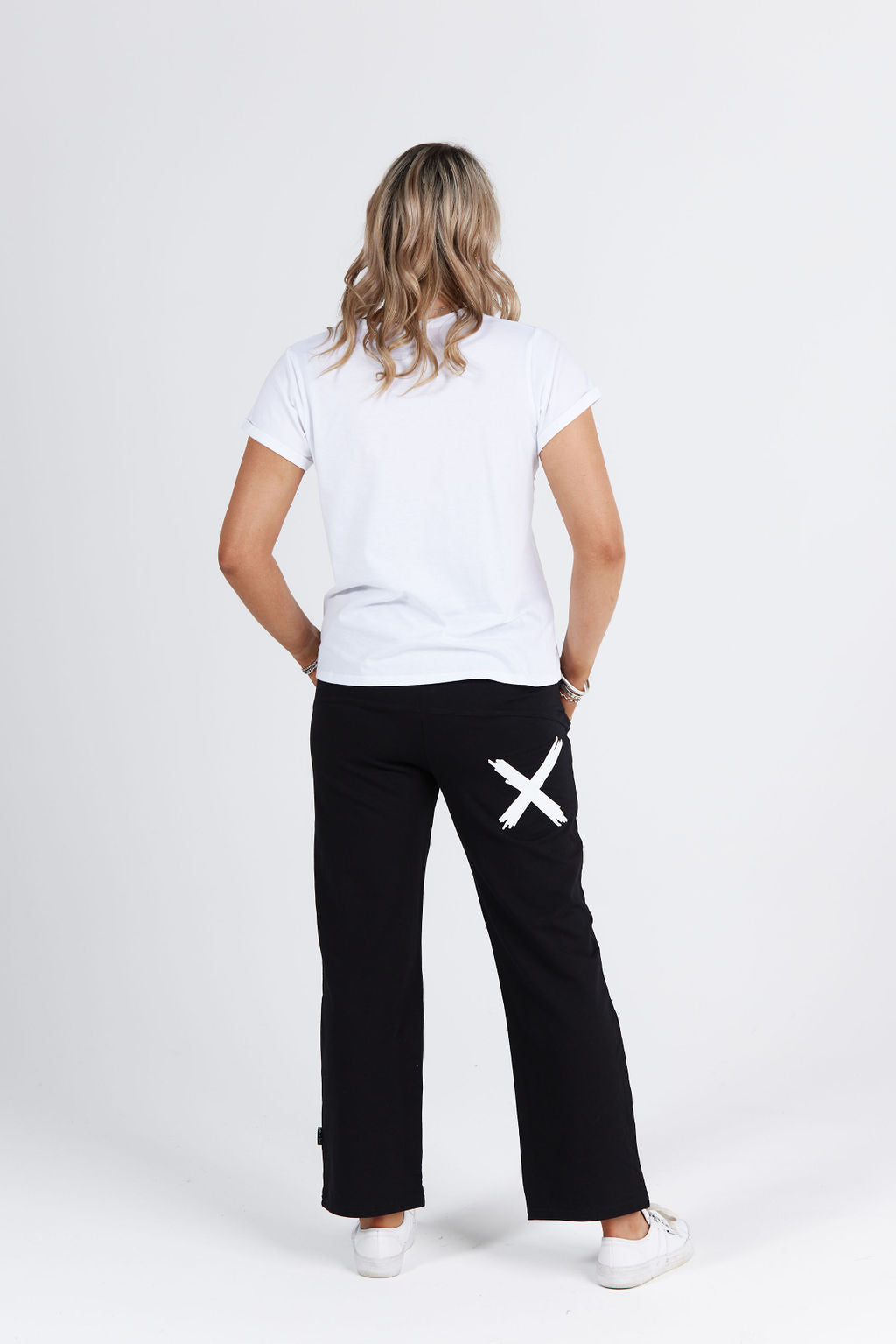 Avenue Pants Black with White X