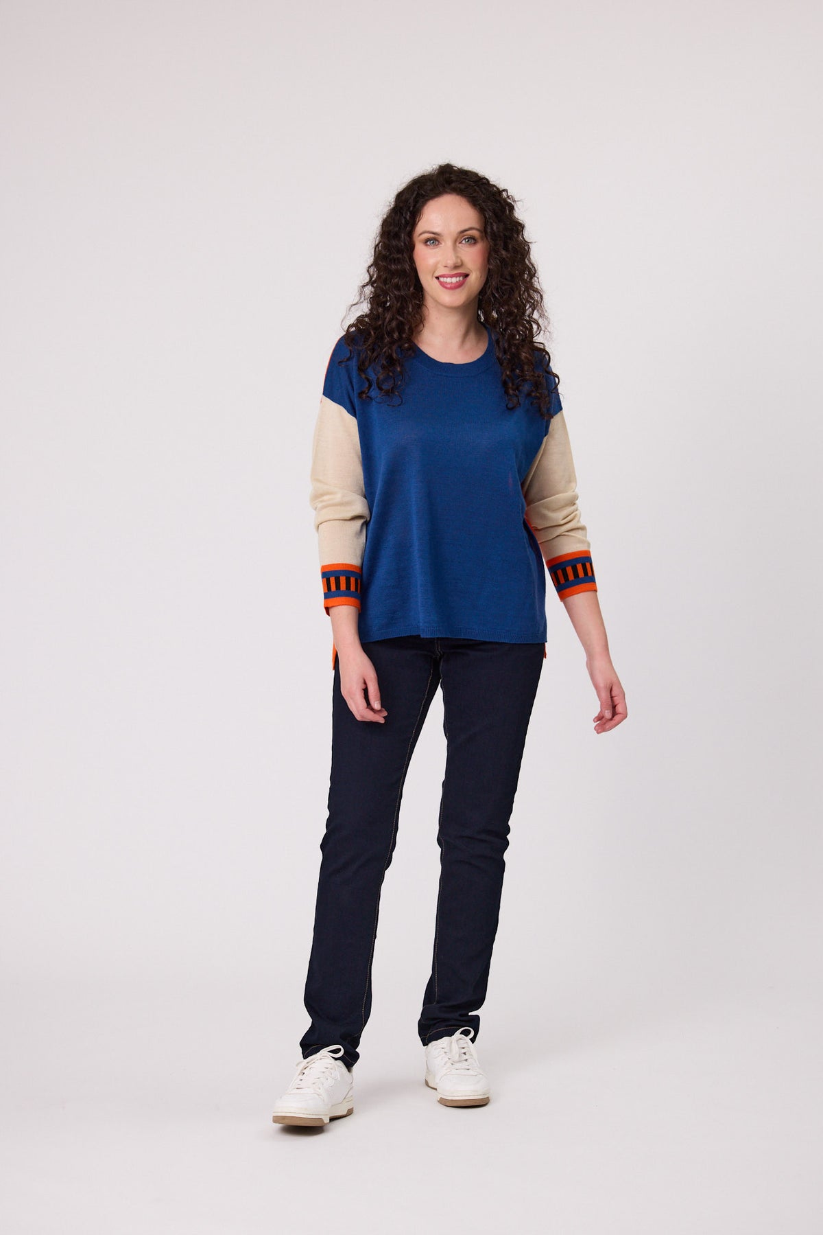 Merino Blend Colour Block Jumper
