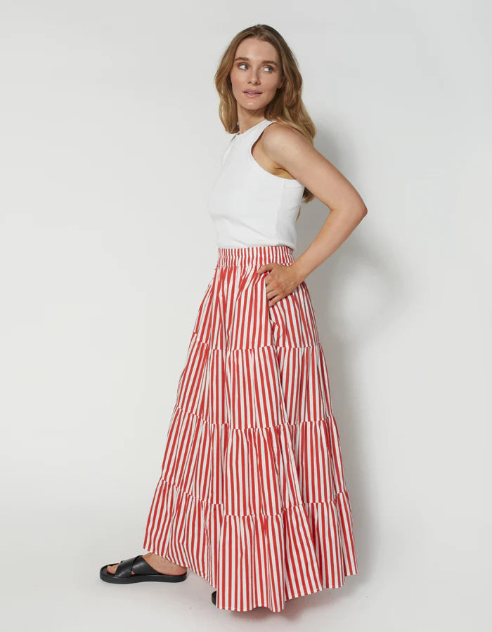 Mika Skirt Red Stripe