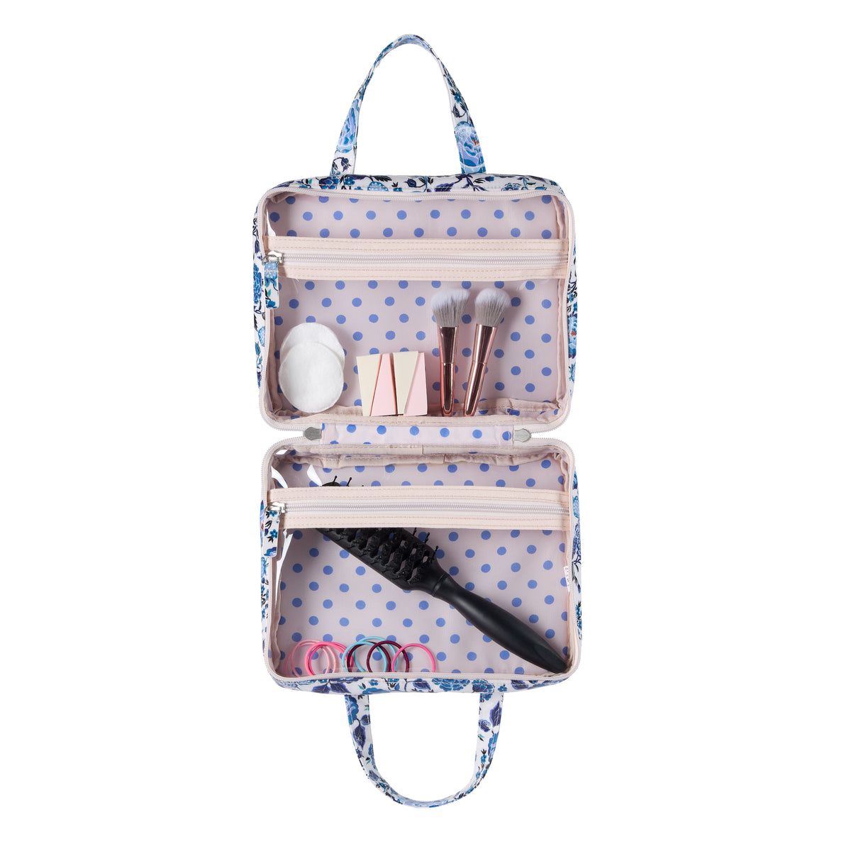Two Part Wash Bag Navy Carnation Blue