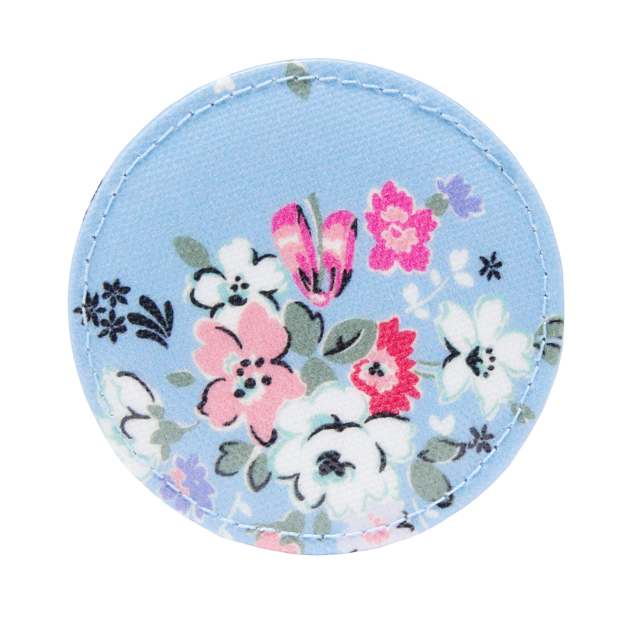 Make Up Bag With Mirror Pale Blue With Flowers