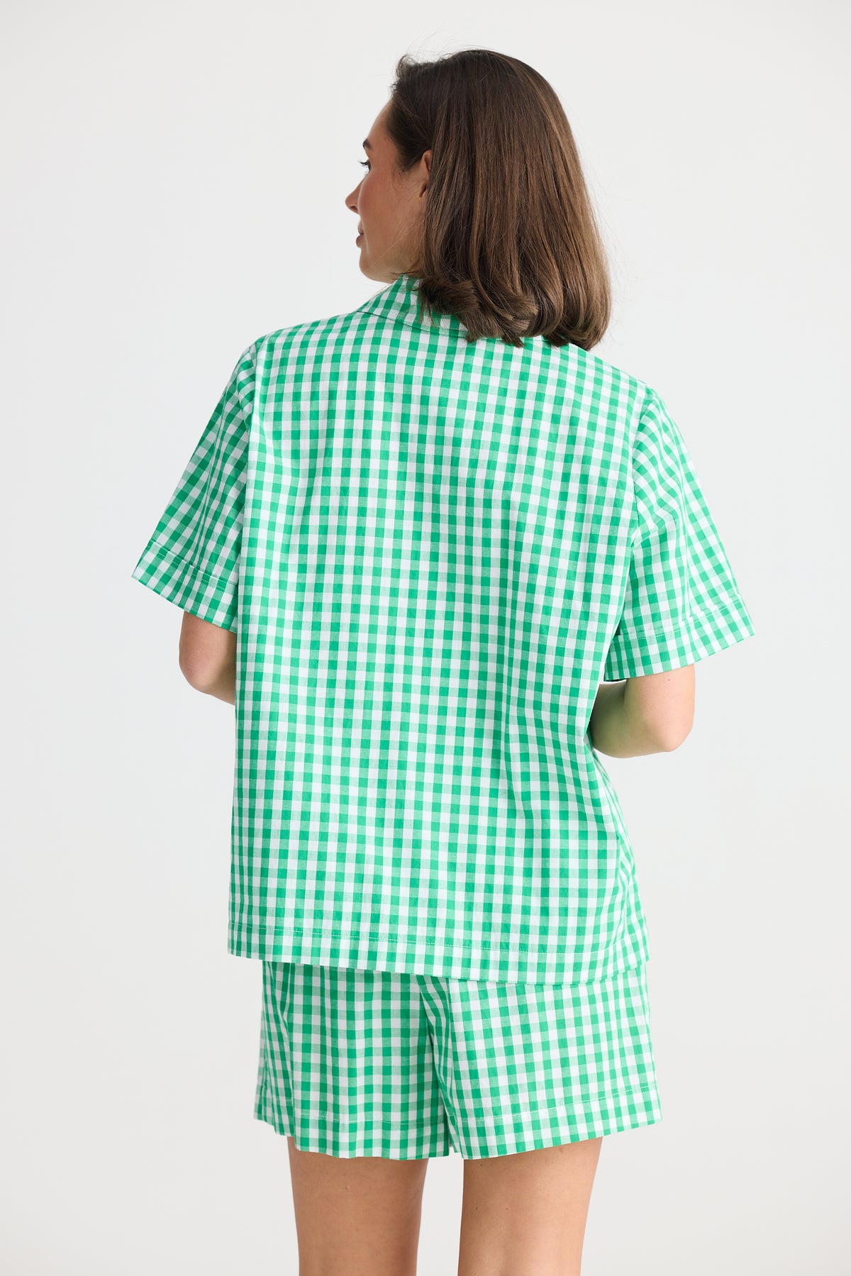 Stay In Bed Pyjama Set Green Check