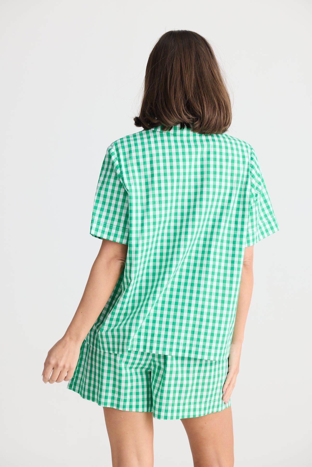 Stay In Bed Pyjama Set Green Check