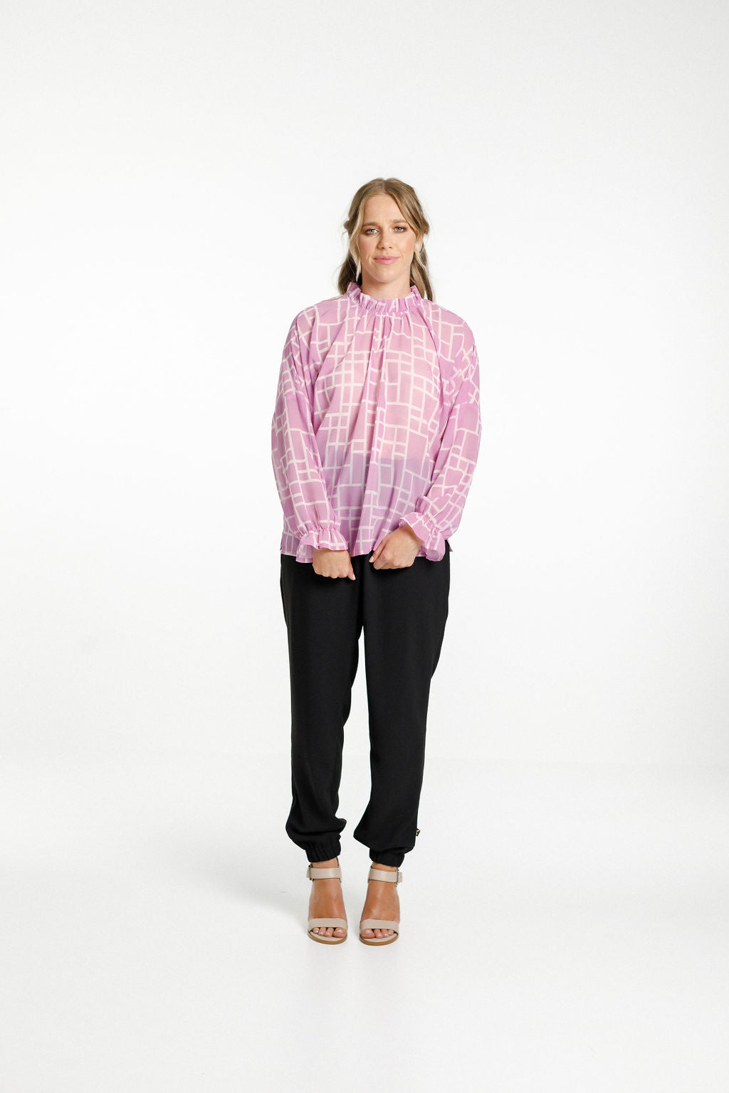 Flynn Top Pink Bloom Print