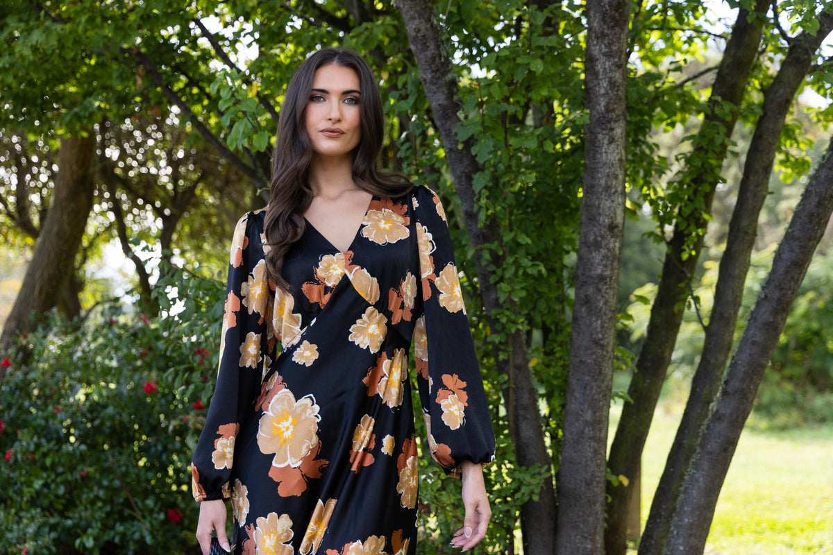 Take Me Out Dress Golden Bloom