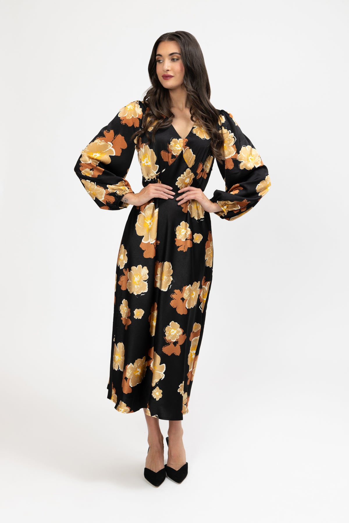 Take Me Out Dress Golden Bloom