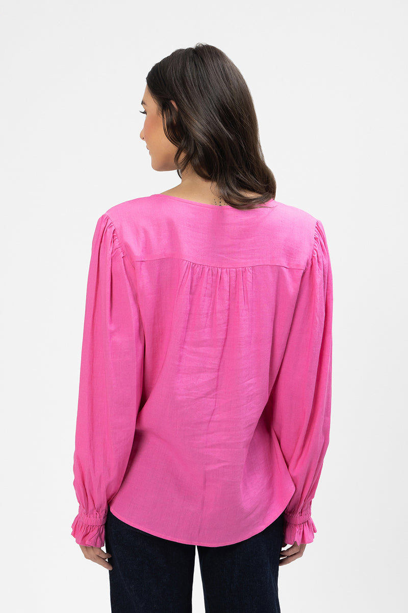 Valerie V Neck Top Ballet Pink