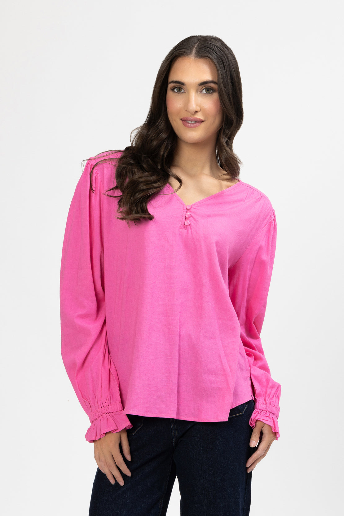 Valerie V Neck Top Ballet Pink