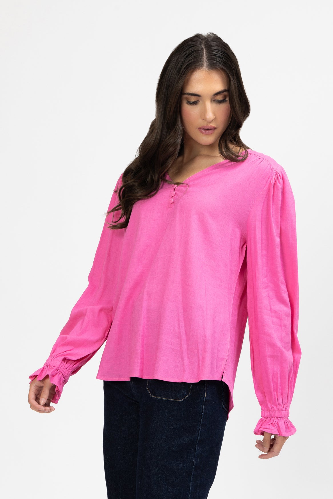 Valerie V Neck Top Ballet Pink